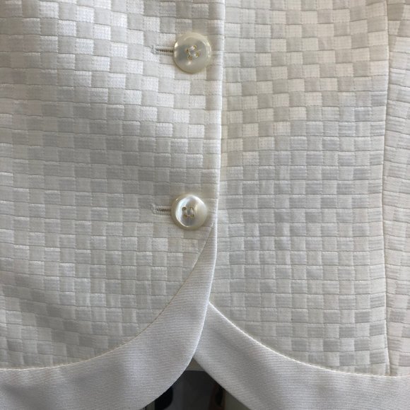 ARMANI COLLEZIONI Cream Cotton/Silk Blend Blazer - Picture 5 of 8